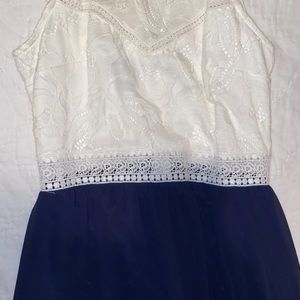 Blue and white semi formal dress